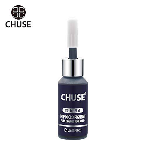 CHUSE T101, 12ml, Top Black, Passed SGS,DermaTest Top Micro Pigment Cosmetic Color Permanent Makeup Tattoo Ink