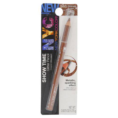 New York Color Glitter Pencil, Glitterazzi Brown 946 0.0379 Oz (1.075 G)