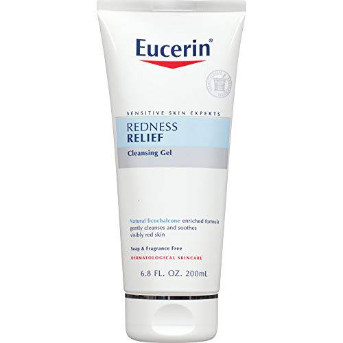 Eucerin Redness Relief Cleansing Gel - Fragrance Free, Gently Cleanses Sensitive Skin - 6.8 fl. oz. Tube (Pack of 3)