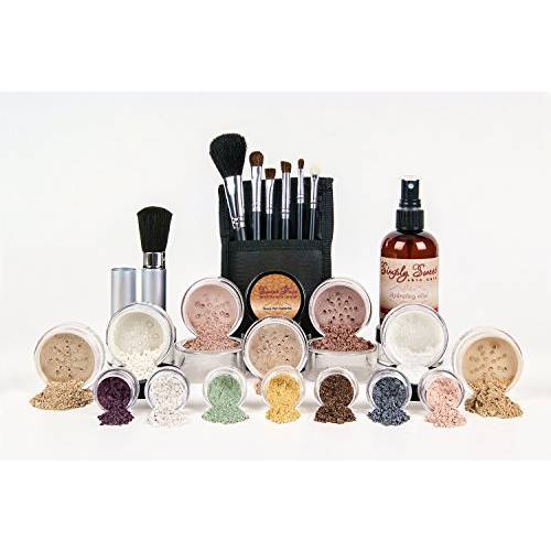 ULTIMATE KIT (BEIGE) Full Size Mineral Makeup Set Matte Foundation Kit Bare Face Sheer Powder Cover