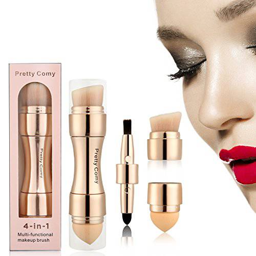 4 in 1 Makeup Brush Set, Eyeshadow Eye Lip Face Concealing Blush Foundation Brush by Pretty Comy