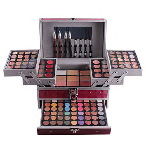 PhantomSky 132 Colors Professional All-in-one Makeup Gift Set Cosmetic Palette Contouring Kit Combination with Eyeshadow, Cream Concealer, Eyebrow Powder, Lip Gloss, Blusher and Pressed Powder 1