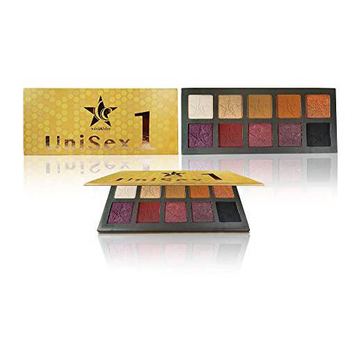 Ccolor Cosmetics - Unisex 1 - 10 Color Eyeshadow Palette, Highly Pigmented Eye Shadow Makeup, Matte, Metallic & Shimmer, Neutral Purple Red Tone Eye Shadows