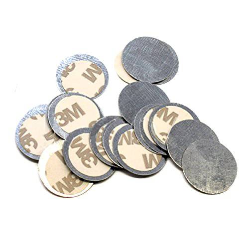 TUOKING 50pcs Round Metal Stickers for Non-Magnetic Eyeshadow Pan Use with Magnetic Makeup Palette (Diameter 2.5cm)