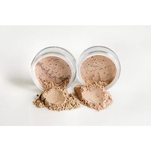 FOUNDATION & CONCEALER DUO (BEIGE & MEDIUM CONCEALER) Mineral Makeup Kit Full Size Set Matte Bare Face Sheer Powder Cover
