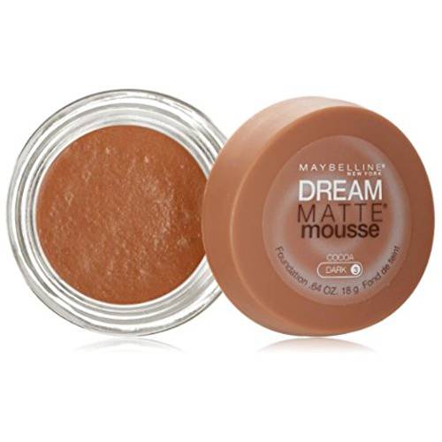 Maybelline Dream Matte Mousse Foundation, Cocoa, Dark [3], 0.64 oz (Pack of 2)