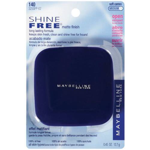 Maybelline New York Shine Free Oil Control Pressed Powder, Soft Cameo Medium [1] 0.45 oz (Pack of 2)