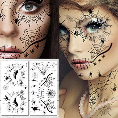 Supperb Halloween Face Tattoo Spider Temporary Face Tattoo Kit (Pack of 2)