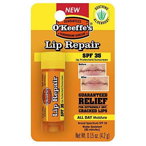 O’Keeffe’s Lip Repair SPF 35 Lip Balm Stick, (Pack of 1)