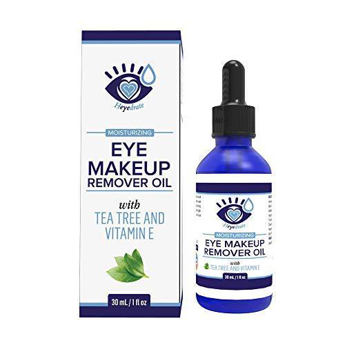 Gentle, Waterproof Eye Makeup Remover - Moisturizing and Organic with Vitamin E and Tea Tree Oil to Support Healthy Eyes (1-Pack)