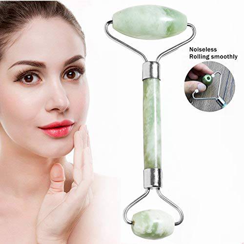 Jade Roller for Face - Facial Massage Tool for Anti Aging Wrinkles and Skin Rejuvenate -100% Natural Jade Stone for Face Eyes (JADE ROLLER-1pcs)