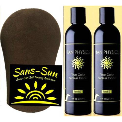 Tan Physics True Color Tanner (2 Pack) w/Tanning Mitt by Sans-Sun