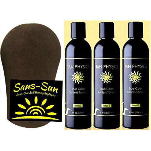 Tan Physics True Color Tanner (3 Pack) w/Tanning Mitt by Sans-Sun