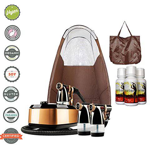MaxiMist Allure Xena HVLP Spray Tanning System with Pop Up Tan Tent Brown