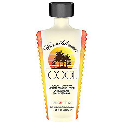 Caribbean Cool, Natural Bronzer, Tanning Lotion with Jamaican Black Castor Oil 11 Ounce.