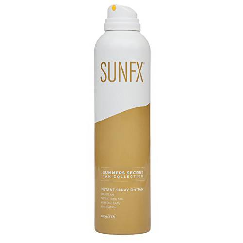 SunFX Summers Secret Instant Self-Tanner Bronzing Spray, Medium Dark 200g/8oz