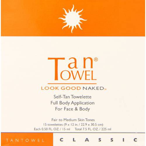 Tan Towel Full Body Classic Creme, 15 Count