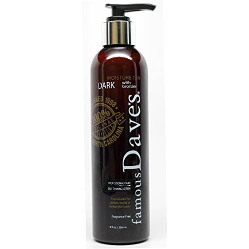 Dave’s Dark Self Tanner Sunless Tanning Lotion with Bronzer - For All Skin Types