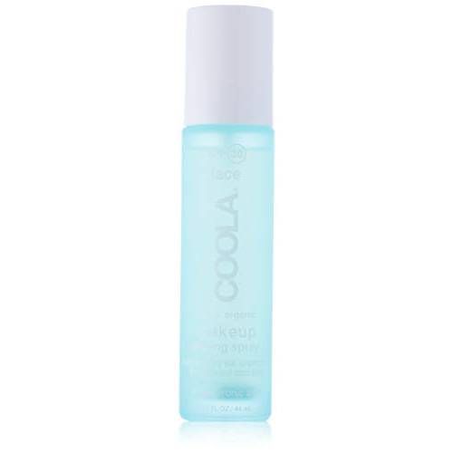 COOLA Organic Makeup Setting Spray with SPF 30, Hydrating Makeup Protection & Sunscreen made with Cucumber & Aloe Vera, Dermatologist Tested, Alcohol Free, 1.5 Fl Oz