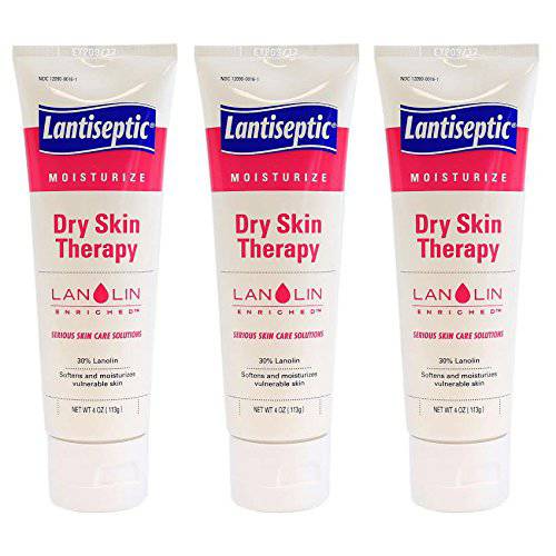 Lantiseptic Dry Skin Therapy with Lanolin Fragrance Free 4 oz Tube - Pack of 3