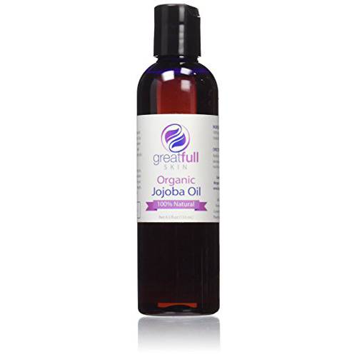 GREATFULL SKIN Golden Jojoba Oil Is a Premium 100% Pure Certified Organic Cold Pressed Unrefined Extract - 4.5 Ounces