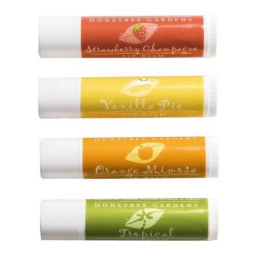 Honeybee Gardens All Natural Lip Balm 4-pack | Naturally Hydrating & Moisturizing | Long Wearing | 4 Natural Flavors