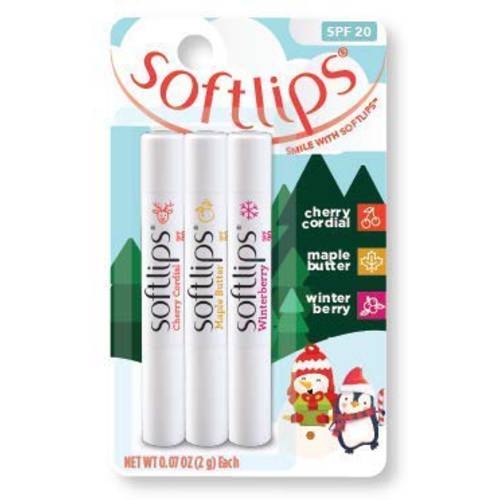 Softlips Limited Edition Christmas Set SPF20, Cherry Cordial, Maple Butter, Winter Berry