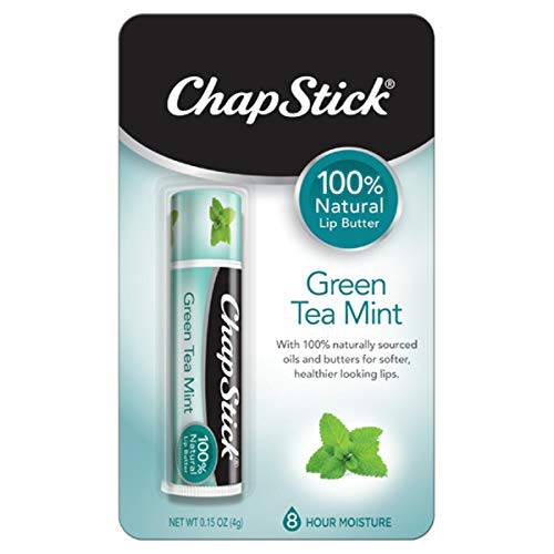 ChapStick 100% Natural Lip Butter, Green Tea Mint, 0.15 oz (Pack of 3)