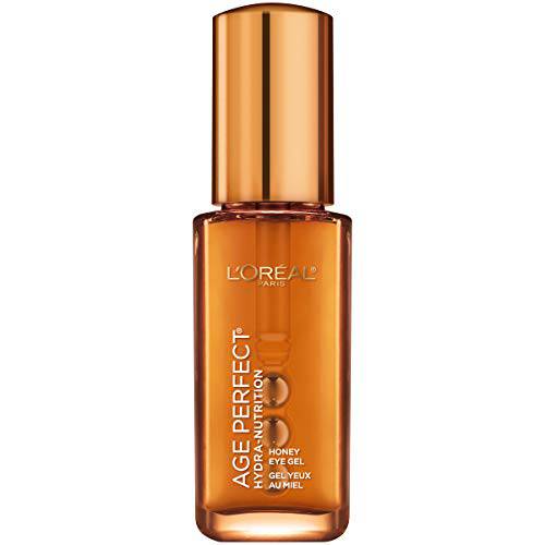 L’Oreal Paris Skincare Age Perfect Hydra Nutrition Eye Gel with Manuka Honey and Nurturing Oils, Eye Treatment Gel for Dry Skin, de-puffing rollerballs to Reduce Puffy Eyes, Paraben Free, 0.5 fl. oz.