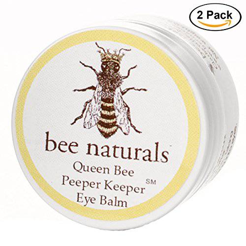 Bee Naturals Queen Best Eye Balm Peeper Keeper - Eyelid Cream Reduces Crows Feet, Wrinkles & Fine Lines - Moisturizes Your Skin - Vitamin E + 10 All Natural Nutrient Oils (2 Pack)