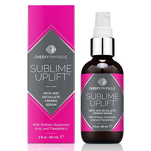 Sublime Uplift Neck Tightening Serum - Firming Cream for Crepey Skin & Wrinkles on the Neck, Chest & Decollete - Anti Aging Treatment Lotion with Shiitake Mushroom Extract, Hyaluronic Acid & Peptides