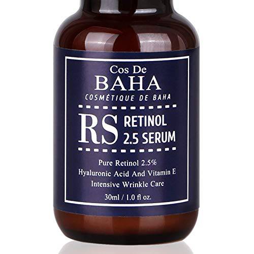 Retinol 2.5% Solution Facial Serum with Vitamin E - Facial Crepe Erase, Age Spot Remover, High Strength Solution for Face without a Prescription, 1 Fl Oz (30ml)
