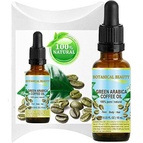 GREEN ARABICA COFFEE OIL Brazilian. 0.33 Fl.oz- 10 ml. 100% Pure/Premium Quality. For Skin, Hair, Lip and Nail Care.