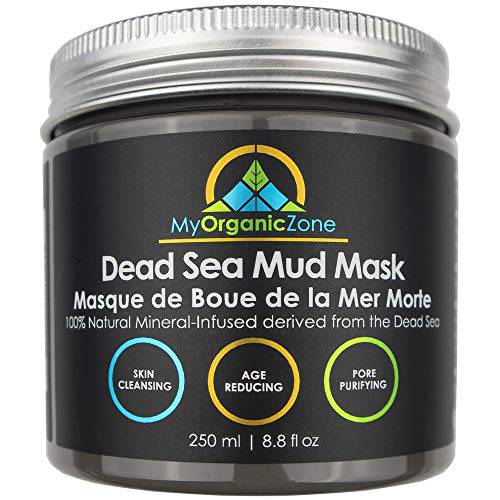 Dead Sea Mud Mask for Face and Body - Best Facial Cleansing Clay for Blackheads, Whiteheads, Acne and Clogged Pores | Hydrates Skin & Improves Oily Skin | Natural Face Mask Skin Care for Women & Men (250g./8.8oz.) (Single)