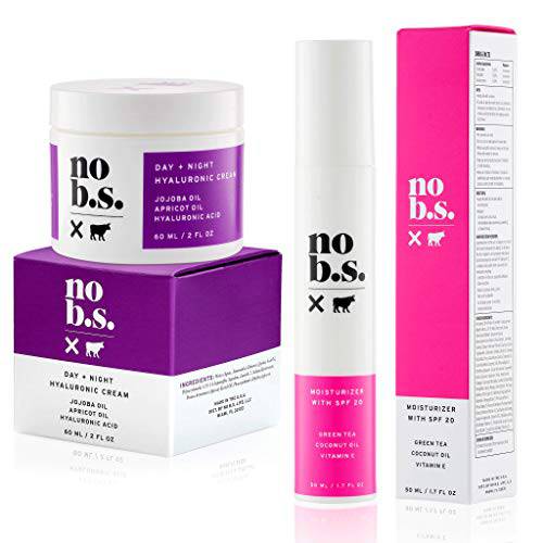 No BS Protect & Quench Duo - Face Moisturizer With SPF 20 and Hyaluronic Cream. Potent Formulas. Clean Skincare