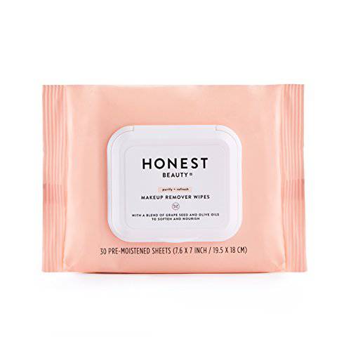 Honest Beauty Makeup Remover Wipes | Paraben Free, Synthetic Fragrance Free, Dermatologist Tested, Cruelty Free | 30 Count