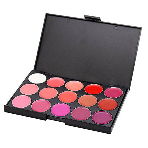 Pure Vie® Professional Matte 15 Colors Non-Sticky Lip Gloss Palette Lipgloss Makeup Kit Cosmetic Contouring Palette