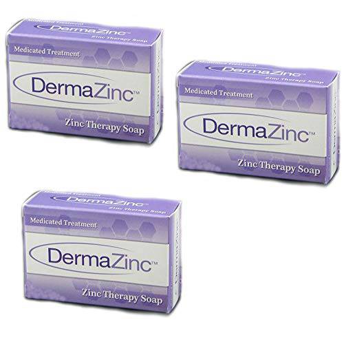 Dermalogix DermaZinc Zinc Therapy Medicated Treatment Bar Soap - 3 Pack NEW LARGER SIZE BARS