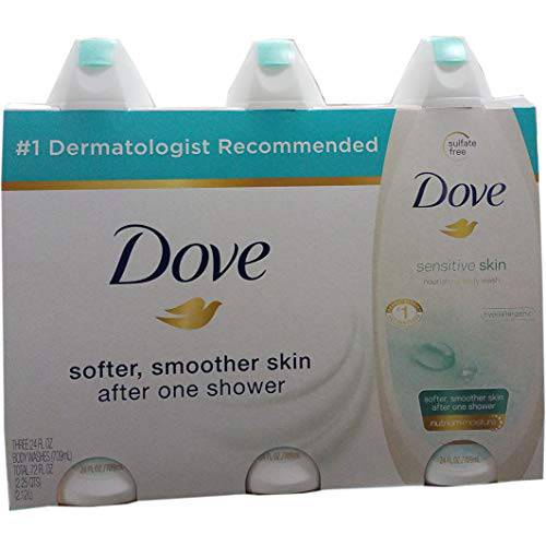 Dove Sensitive Body Wash (Pack of 3), 72.0 Fl Oz