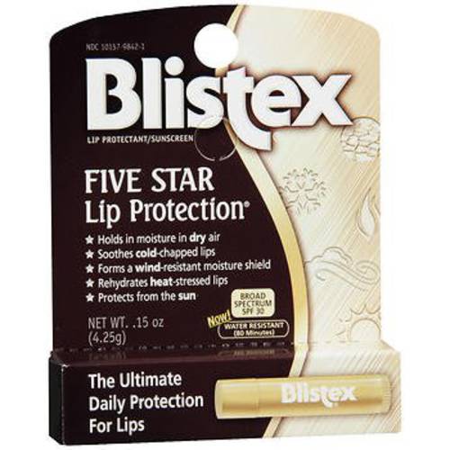 Blistex Five Star Lip Protection Lip Protectant/Sunscreen SPF 30 - Pack of 4