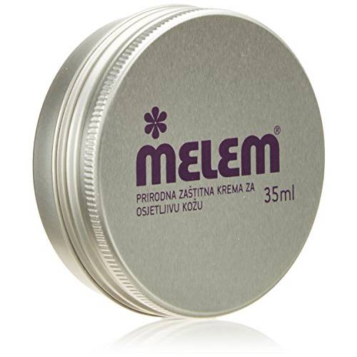 Melem Skin and Lip Balm with Lanolin, Moisturizes Dry, Flaky and Cracked Skin, in Single Large Tin (1.2 oz.)
