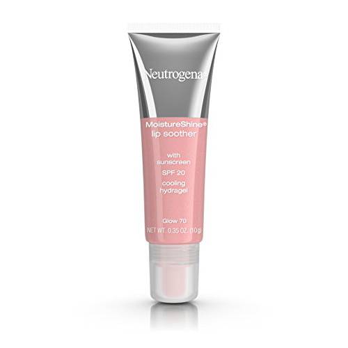 Neutrogena MoistureShine Lip Soother Gloss with SPF 20 Sun Protection, High Gloss Tinted Lip Moisturizer with Hydrating Glycerin and Soothing Cucumber for Dry Lips, Glow 70, .35 oz