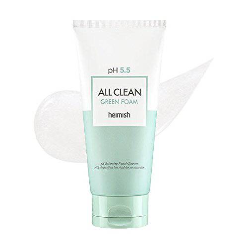 Heimish All Clean Green Foam150g, PH 5.5 balancing Wash & Exfoliating Facial Cleansing, Daily Care Cleansing Face wash, Sebum control, Acne treatment, Wash for Deep pore cleansing