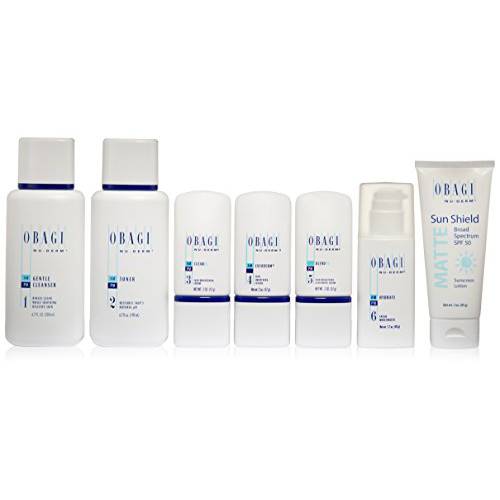 Obagi Medical Nu-Derm System - Normal to Dry Bundle Including: Gentle Clearance, Toner, Clear, Exfoderm, Blend, Hydrate, and Sun Shield, Pack Of 1