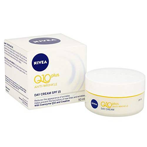 NIVEA Q10 Plus Anti-Wrinkle with SPF 15 Day Care Cream 50 ml (1.69 oz) - Pack of 2
