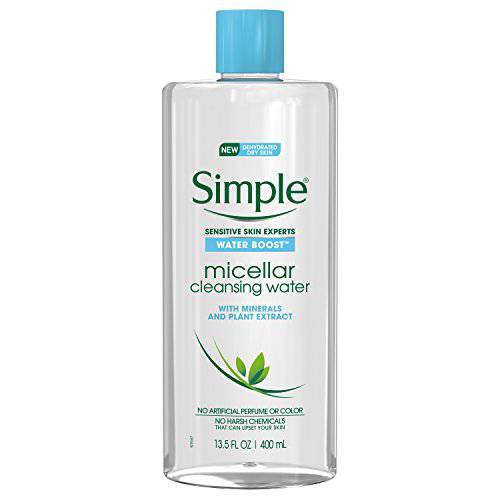 Simple Water Boost Micellar Cleansing Water for Sensitive Skin, 13.5 Fl Oz ,2 count (pack of 1)