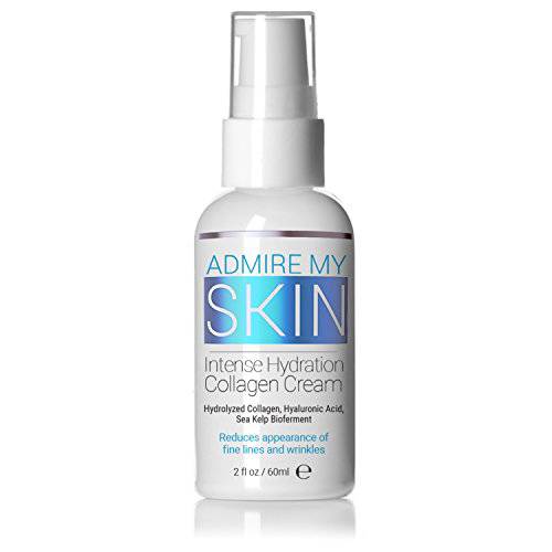 Admire My Skin Collagen Cream Moisturizer For Dry Skin - Hyaluronic Acid Cream - Non Comedogenic Hydrating Cream Eliminates Dull Dry Skin and Will Provide You With That Healthy Youthful Glow