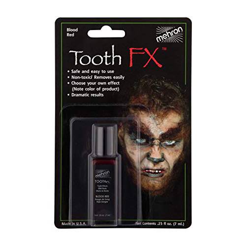Mehron Makeup Tooth FX with Brush (.25 ounce) (Blood red)