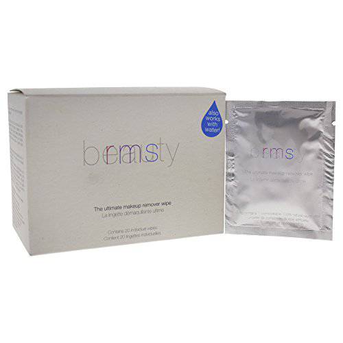 RMS Beauty The Ultimate Makeup Remover Wipes - Gentle Facial Cleansing Cloths with Moisturizing Organic Coconut Oil on Cotton Wipes, Cleanse Without Irritation & Safe Near Delicate Eye Area (20 Count)