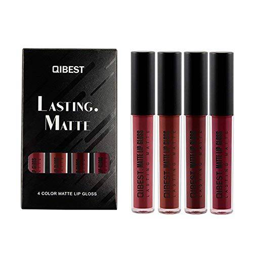 DONGXIUB Matte Liquid Lipstick Set 4 Colors Mist Waterproof Long Lasting Lipsticks Non-Stick Cup Lip Gloss